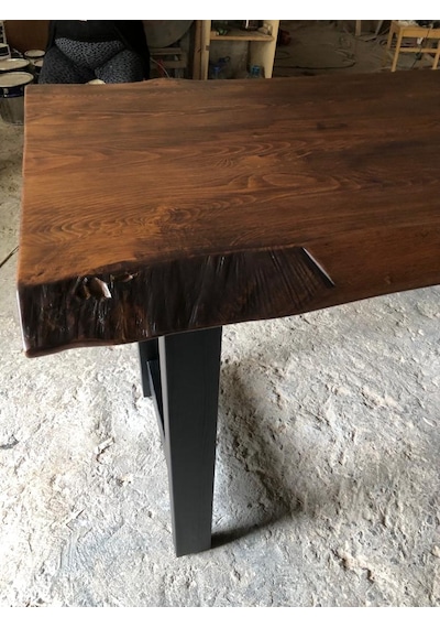 Bintaşmobilya Ceviz Rengi Gürgen Ağacı Bar Masası 180X70.Cm