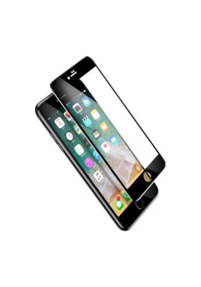 Apple Uyumlu   iPhone 7/8 Plus Siyah Tam Kaplayan Koruma Full Kapatan Kavisli Kırılmaz Cam Ekran Koruyucu
