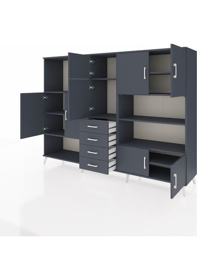 Hyperion Dolap 9 Raflı 4 Çekmeceli 8 Kapaklı 220x44x163 Antrasit- Antrasit-antrasit Hyperion Dolap 9 Raflı 4 Çekmeceli 8 Kapaklı 220x44x163 Antrasit- Antrasit-antrasit