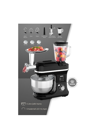 Sinbo SMX-2772 1200 W Çok Amaçlı 3in1 Mutfak Şefi Mikser & Blendet Set