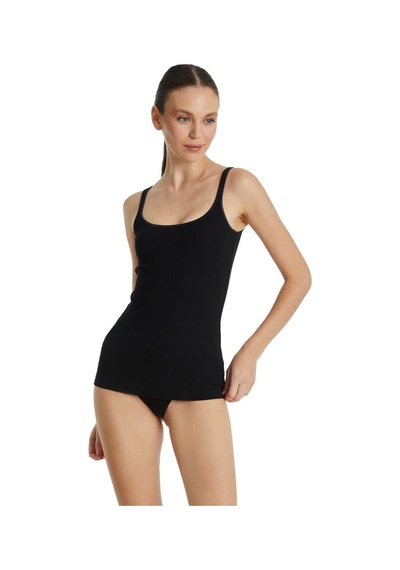 Blackspade Kadın Atlet Fine Rib 1615 - Siyah