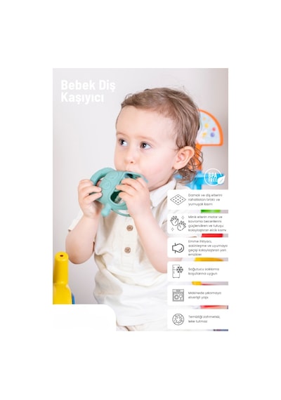 Bebek Silikon Diş Kaşıyıcı Koyu Yeşil