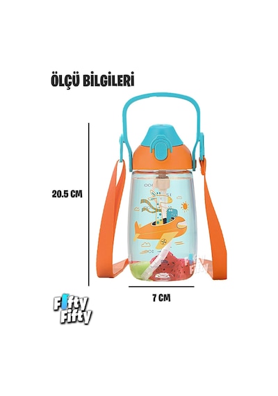 Uzspace Pipetli 680 ML Boyun Askılı Tritan Çocuk Su Matarası -kutulu- Ffuz2202680 001