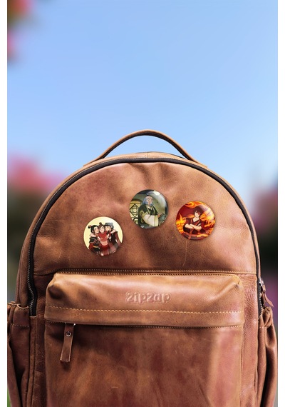 Avatar Atla Son Hava Bükücü Anime Animasyon Çanta Süsü Rozet İğneli Buton Rozet Seti 3 Adet Çok Renkli