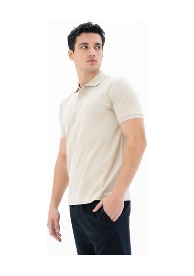 AR-MA Arma Erkek %95 Pamuk Polo Yaka Regular Fit T-shirt Y25374302501 Bej