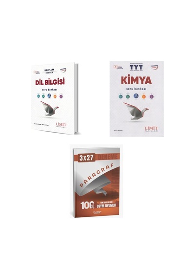 2027 2027 Limit Tyt Türkçe Dil Bilgisi + Kimya Soru + Anla Kazan Paragraf Deneme 3'lü Set