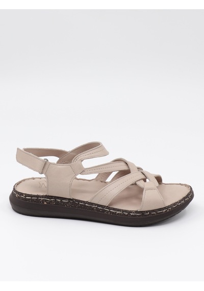 Nesilshoes Nesil Shoes Mns 157 Bej Hakiki Soft Deri Kadın Sandalet