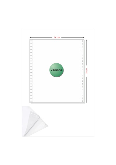 11x24 Kantar Fişi 2 Nüsha 5000 Adet , Beyaz Otokopili Sürekli Form 11''x24 Cm