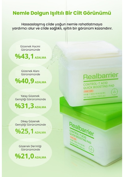Fazla Sebum Dengeleyen Gözenek Bakım Pedi Realbarrıer Control-t Acid Quick Boosting Pad