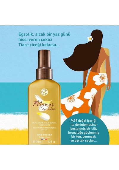 Yves Rocher Monoi Bronzlaştırıcı Aromatik Yağ 125  ML