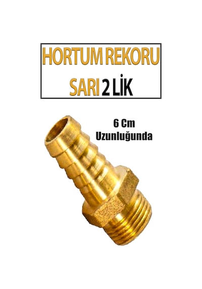 Sarı Pirinç Hortum Rekoru 2 Lik 6 Cm Uzunluğunda