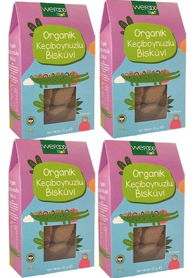 Kids Organik Keçiboynuzlu Bisküvi 4 x 55 G