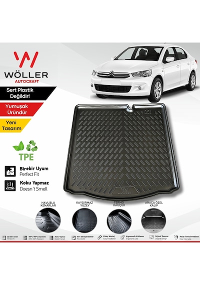 Citroen C Elysee Bagaj Havuzu 2012 2024 Arası Uyumlu 3d Ultraflex Esnek