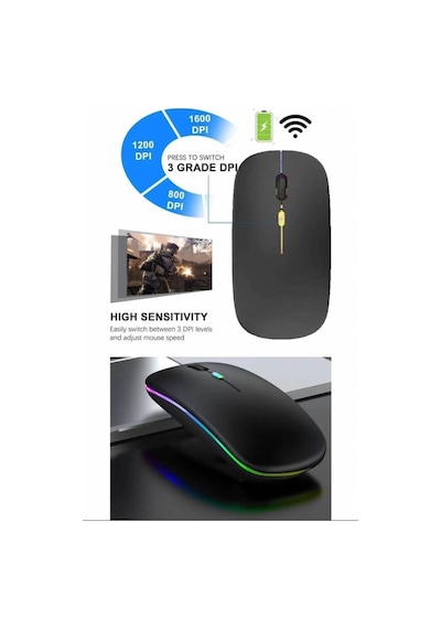 Osqar KRK-03 4 Tuşlu Sessiz Şarj Edilebilir Kablosuz Mouse