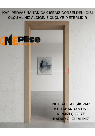 Premium Seri Kapı Seperatörü - Estetik Akordiyon Plise Perdesi Ölçü Aralığı 0-100 Cm X 0-230 Cm Ölçü - 100X230