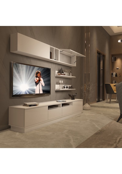 Decoraktiv Trendstyle 5220s Mdf Tv Ünitesi Tv Sehpası - Parlak Beyaz