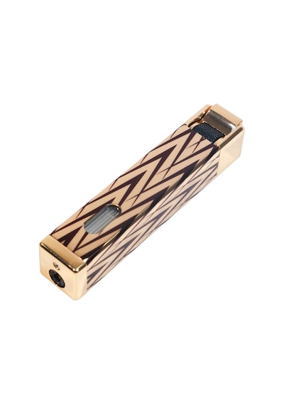 Parmida Tek Torch Pürmüz Gold-siyah Desenli Metal Puro Çakmağı