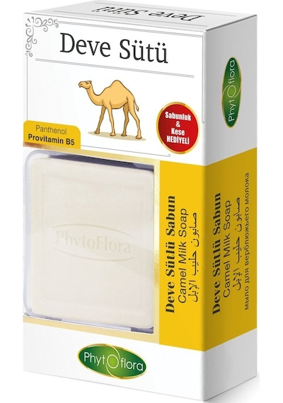 Phytoflora Deve Sütü Sabunu 130 G + Sabunluk + Kese