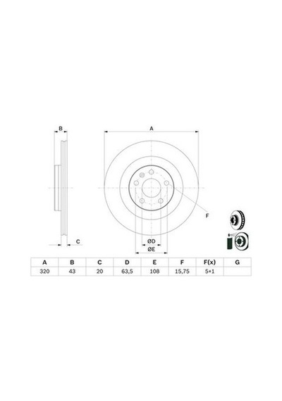 Volvo S90 2.0 B5 2021-2024 Bosch Ön Disk 320mm 2 Adet