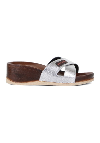Pierre Cardin 7010 Ortopedik Yüksek Topuk Kadın Terlik 867800000713 41 Gümüş Gümüş