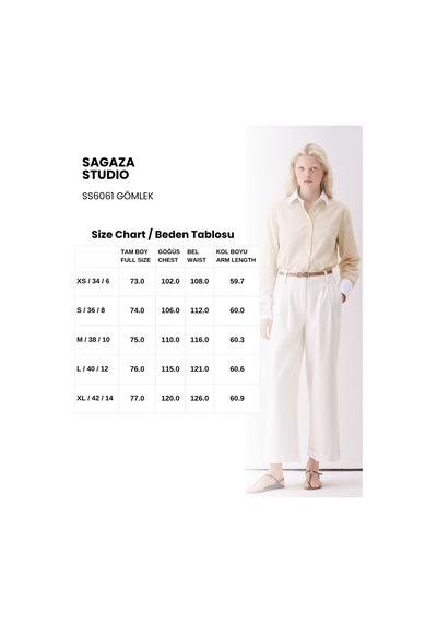 Sagaza Studio Ss6061 Kadın Gomlek Acık Sarı
