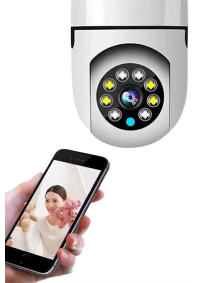 Mey İthalat Ev Kamerası Wifi Kamerası Gece Görüşlü Akıllı Ampül Kamera