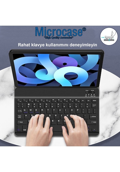 Apple Uyumlu iPad Air 4.Nesil 10.9" 2020 Bluetooth Klavyeli Standlı Kılıf Bkk4