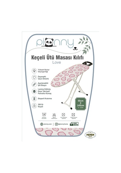 Pionny Keçeli Ütü Masası Kılıfı - 55x140 Cm - Love Çok Renkli