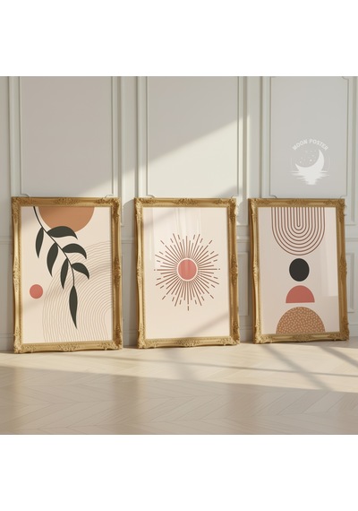 3'lü Modern Boho Poster Seti