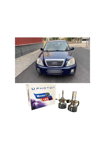 Chery Tiggo Led Xenon Uzun + Kısa Far Ampulü H4 Mono Yeni Seri Beyaz