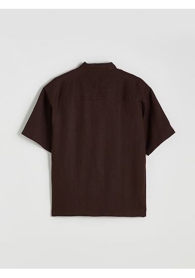 Lcw Vision Mürdüm Regular Fit Kısa Kollu %100 Keten Erkek Gömlek