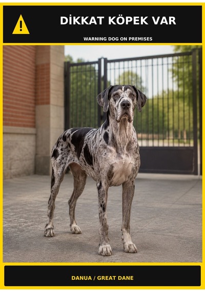 Dikkat Köpek Var Danua Görselli Pvc Uyarı Levhası 21x30cm