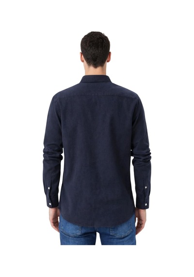 Arma Ar-ma Erkek Keten Gömlek Baskisiz Basic Düğme Kapamali Cepsiz Uzun Kollu Gömlek Dokuma Kumaş Regular Fit %60 Pamuk %40 Keten Y31485118102 Lacivert-l1