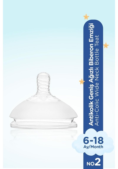 Wee Baby Nanninom Antikolik Geniş Ağızlı Biberon 250 Ml No:2 Biberon Emziği ve Temizleme Seti