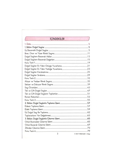 3.sınıf Matematik 1.dönem - Etkinlikli Çalışma Ve Soru Bankası Kitabı