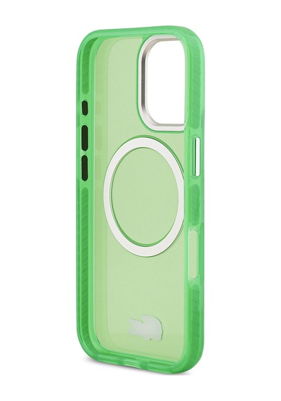 Apple Uyumlu iPhone 17 Kılıf Lacoste Lisanslı M-safe Özellikli İkonik Timsah Logolu Buzlu Kapak Yeşil Yeşil