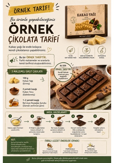 Luxelure Kakao Yağı %100 Saf Soğuk Pres 114 G X 2 Adet Gıda Ve Kozmetik Kullanımına Uygun Kare Form Diğer