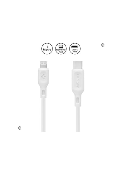 Spigen Essential Usb-c To Lightning 1 Metre Hızlı Şarj/data Kablosu Mfı Lisanslı C10cl White