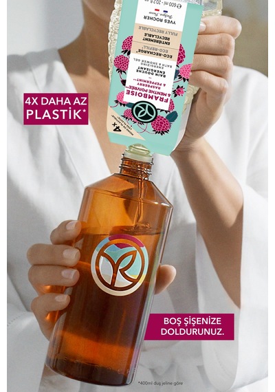 Yves Rocher Eko Refill Yedek Duş Jeli-nemlendirici Enerjik Frambuaz Nane- Sls,sles İçermez,vegan- 600ml Diğer