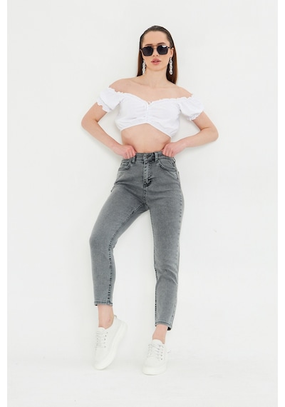Kutaf Antrasit Slim Fit Mom Jean Antrasit