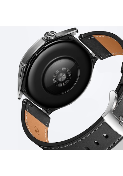 Sneezy Huawei Watch Gt6 Pro 46mm İle Uyumlu Dikiş Desenli Deri Metal Tokalı Akıllı Saat Kordonu