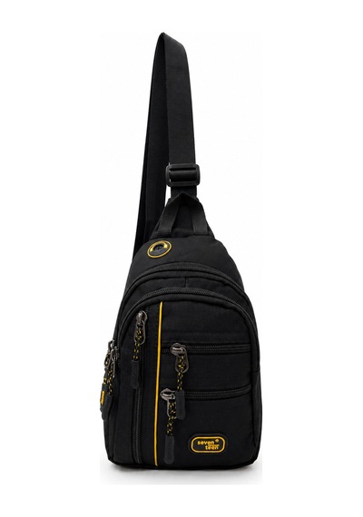 Sanmorris Unisex Küçük Boy Çok Gözlü Çapraz Askılı Body Bag Siyah-sarı