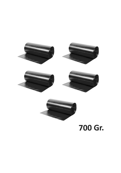 Endüstriyel Jumbo Boy Siyah Çöp Torbası Poşeti - 700 Gr. - 90 Litre - 80 X 110 Cm / 10 Adetlik 5 Rulo