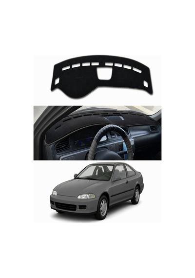 Honda - Civic 1994-2000 Uyumlu Torpido Koruma Kılıfı - Gri Şeritli