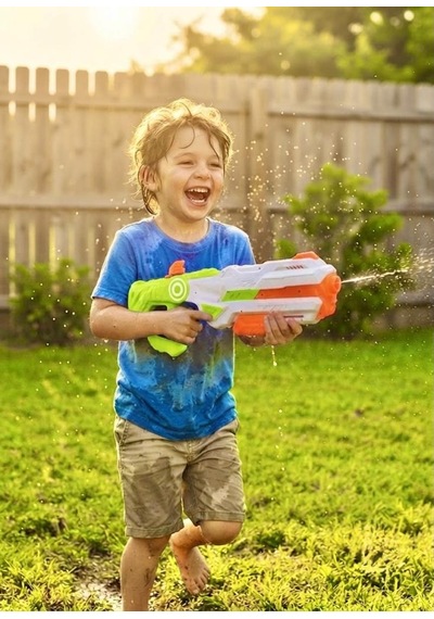 Dev Boy 62 Cm Su Tabancası - 1000 Ml Su Haznesi İle Yazın En Eğlenceli Savaşları Başlasın Yeşil