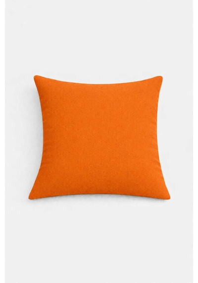 Kadife Dokulu Turuncu Kırlent Yastık Kılıfı 2 Adet 45 X 45 Cm