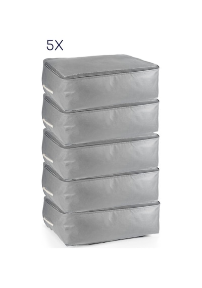 5'li Set 53x44x20 Cm Home Organizer Çekyat & Baza Altı Hurç Gri
