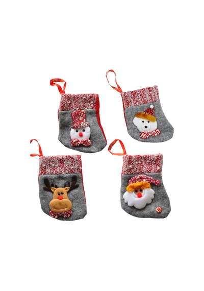 Yılbaşı Çam Ağacı Süsü Ayıcık Çorap Özel Dekor Noel Süsü 15 Cm 1 Adet