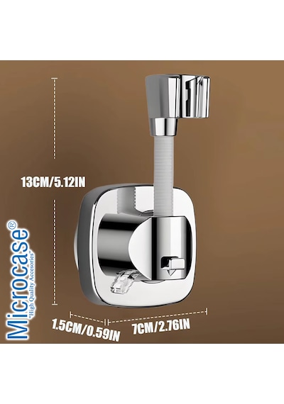 Microcase Vakumla Yapışan Duş Başlığı Tutucu Duş Askısı 2 Adet Al5445 Siyah