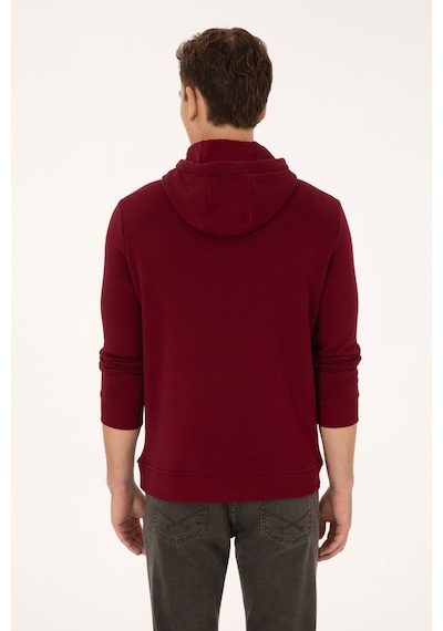 U.S. Polo Assn. Erkek Regular Fit Kapüşonlu Şardonlu Bordo Sweatshirt 50308999-VR014